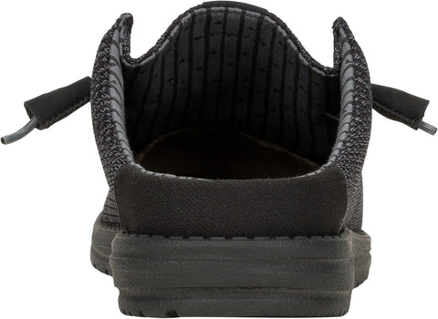 HEYDUDE Men's Wally Slip Stretch Canvas Mule, Black, Size 14