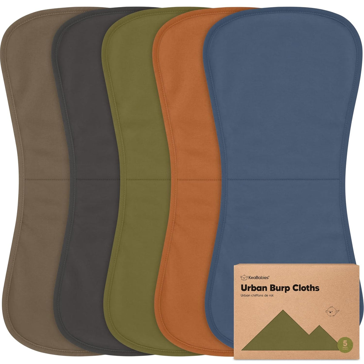 Organic Burp Cloths Baby Boy & Girl, 5-pack Cotton Burp Rags (Basic)