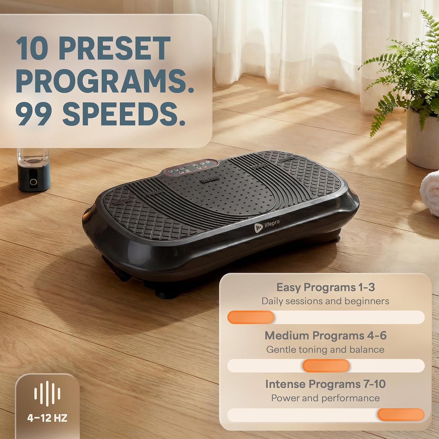 Lifepro Waver Vibration Plate Exercise Machine with 99 Speeds & 10 Presets