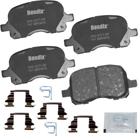 Bendix Priority1 CFC741 Ceramic Front Brake Pads for Chevrolet Prizm 2002-1998, Toyota Corolla 2002-1998