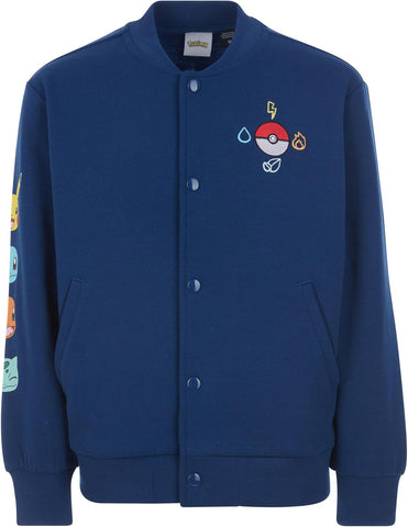 Pokemon Boys Fleece Bomber Jacket, Varsity Coat for Little & Big Kids