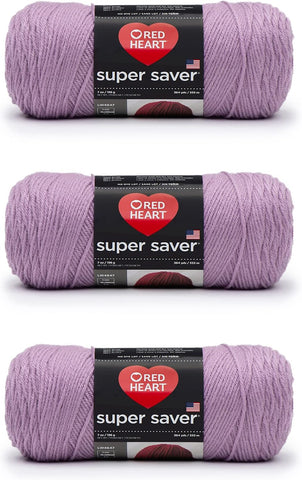 Red Heart Super Saver Yarn for Crocheting & Knitting, Orchid, 3-Pack