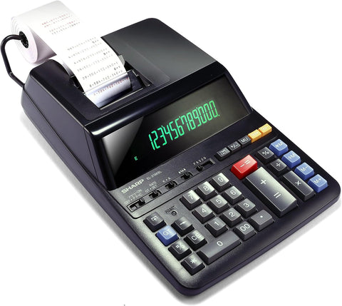 Sharp 12-Digit Two-Color Print Calculator, Black (EL2196BL)