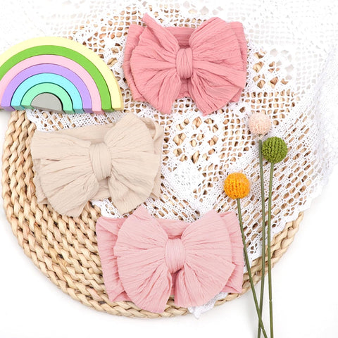 AQOKKA Baby Bows Headbands Nylon Baby Girl Headbands Soft Handmade Hairbands Toddler Hair Accessories for Girls Baby Newborn Infant Kids
