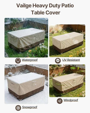 Vailge Outdoor Table Cover Rectangular, Patio Furniture Covers Waterproof