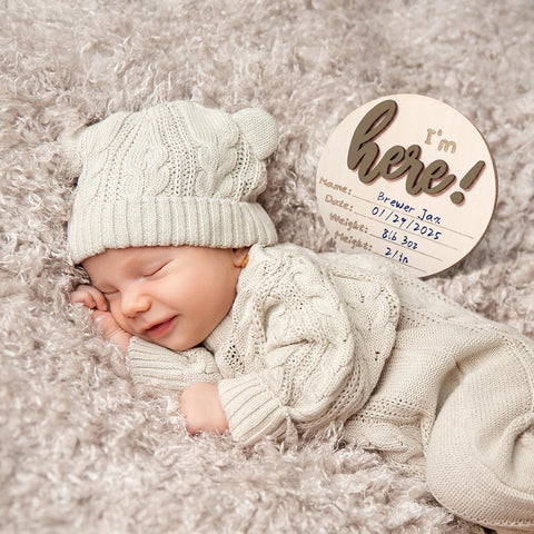 Baby Monthly Milestone Announcement Signs Wood,Brown,Number