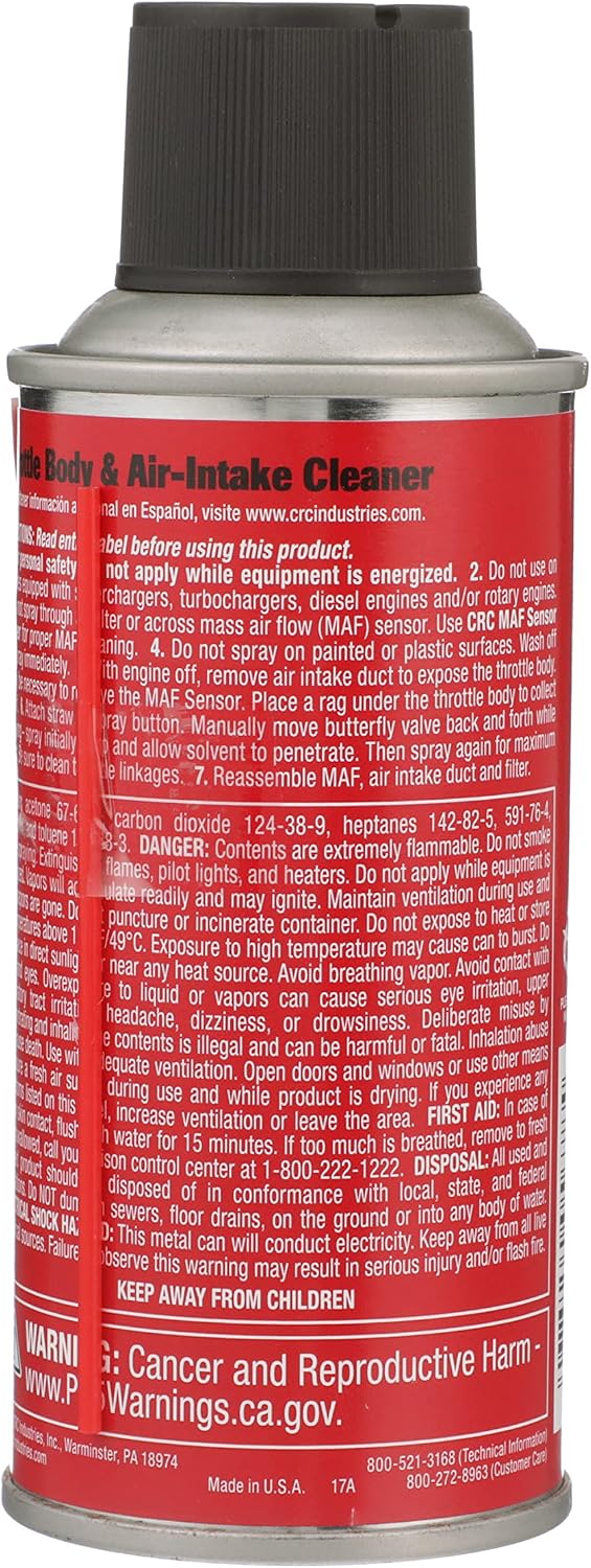 CRC Throttle Body and Air Intake Cleaner for Gasoline Engines - 5 oz