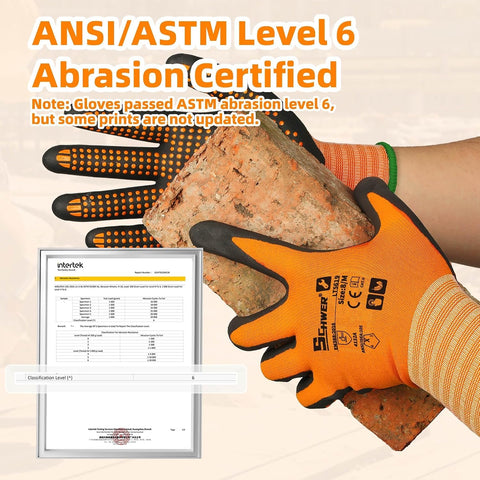 Schwer 3/6/12 Pairs Safety Work Gloves, MicroDot Abrasion & Grip, LT5619, S