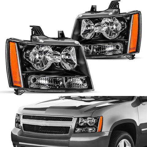 JSBOYAT Halogen Headlight for 2007-2014 Chevy Tahoe Suburban Avalanche