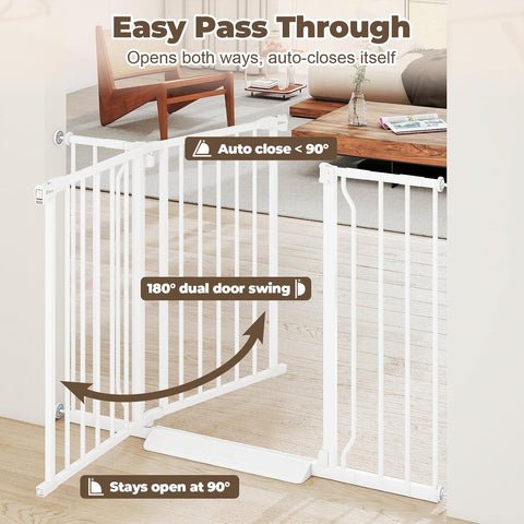 29"-45" Baby Gate for Stairs & Doorways, Auto Close Dog Gate Indoor