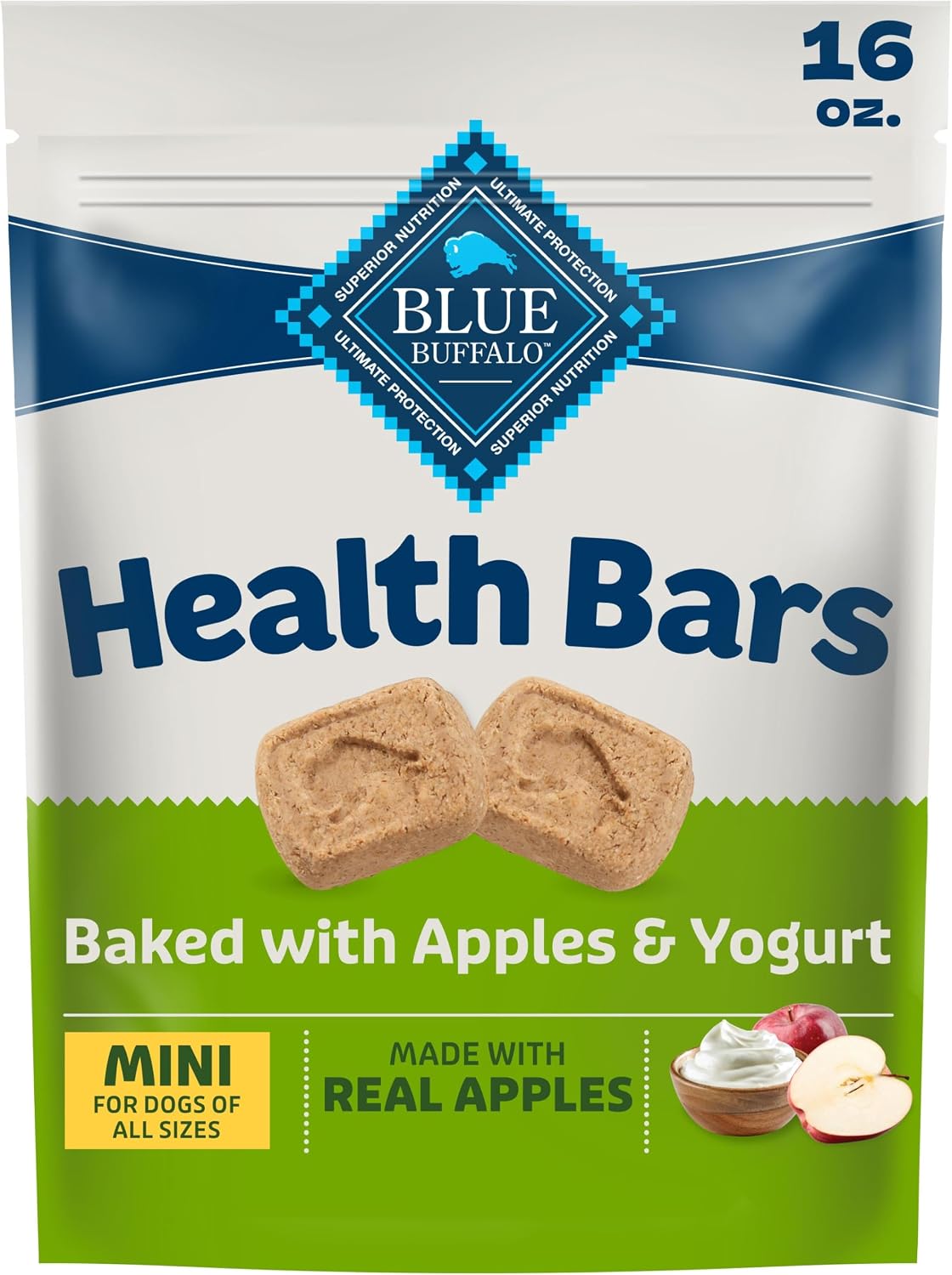Blue Buffalo Health Bars Apples & Yogurt Mini Dog Biscuits, 16 oz