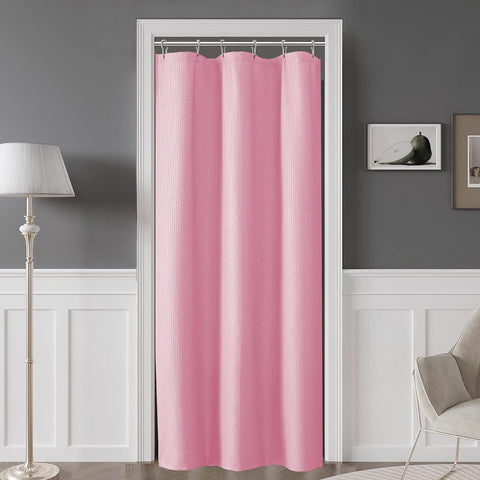 OVZME Small Stall Shower Curtain - Embossed Textured Bathroom Curtain, 36 x 72 Shower Curtain for RV Camper, Machine Washable Water Resistance, Hot Pink