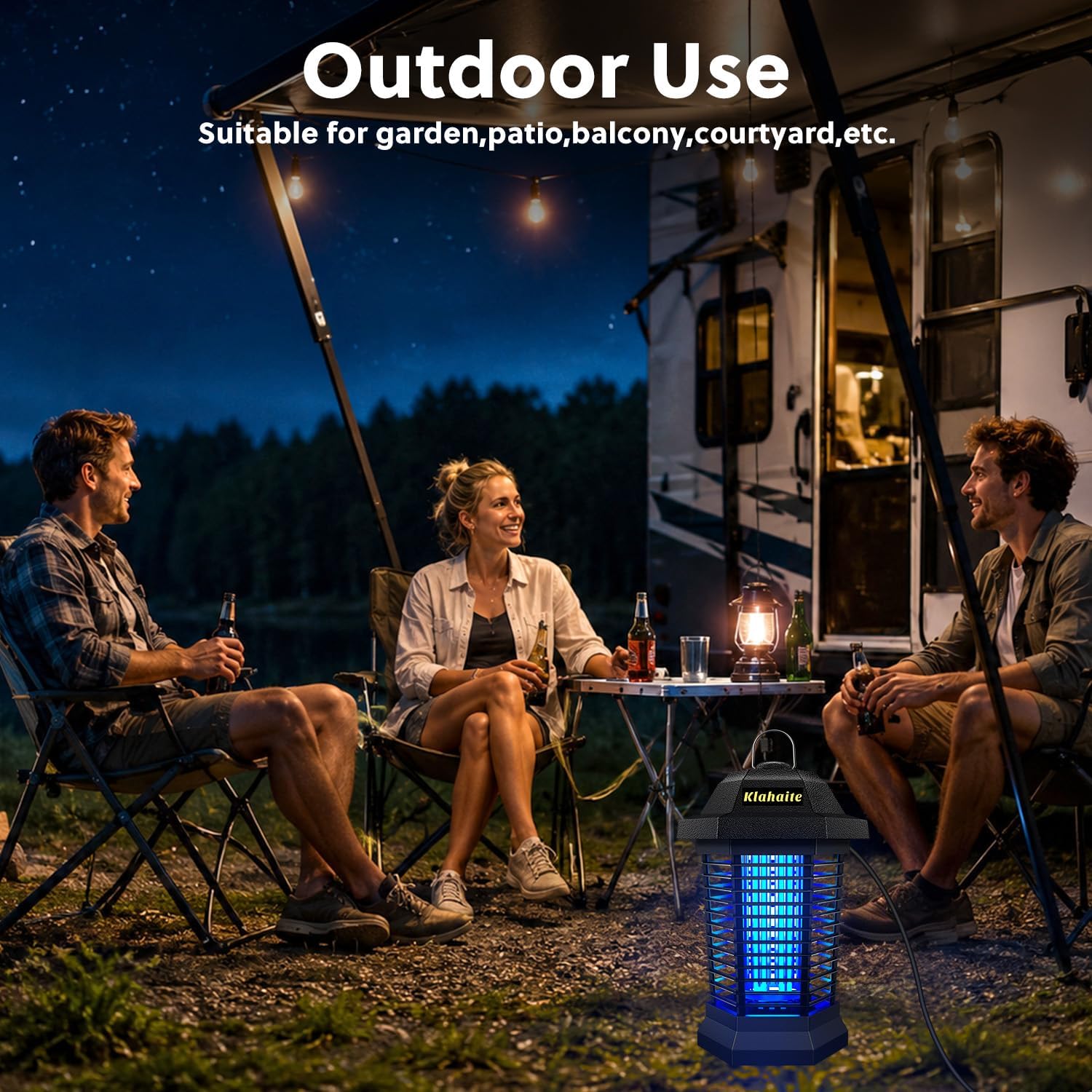 Klahaite Bug Zapper Outdoor, Electric Mosquito Zapper, Fly Zapper Indoor Fly Traps, Mosquito Repellent Outdoor Patio & Backyard Covers 1/2 Acre, 4200V 3 Prong Plug, ABS Fireproof Plastic Outer