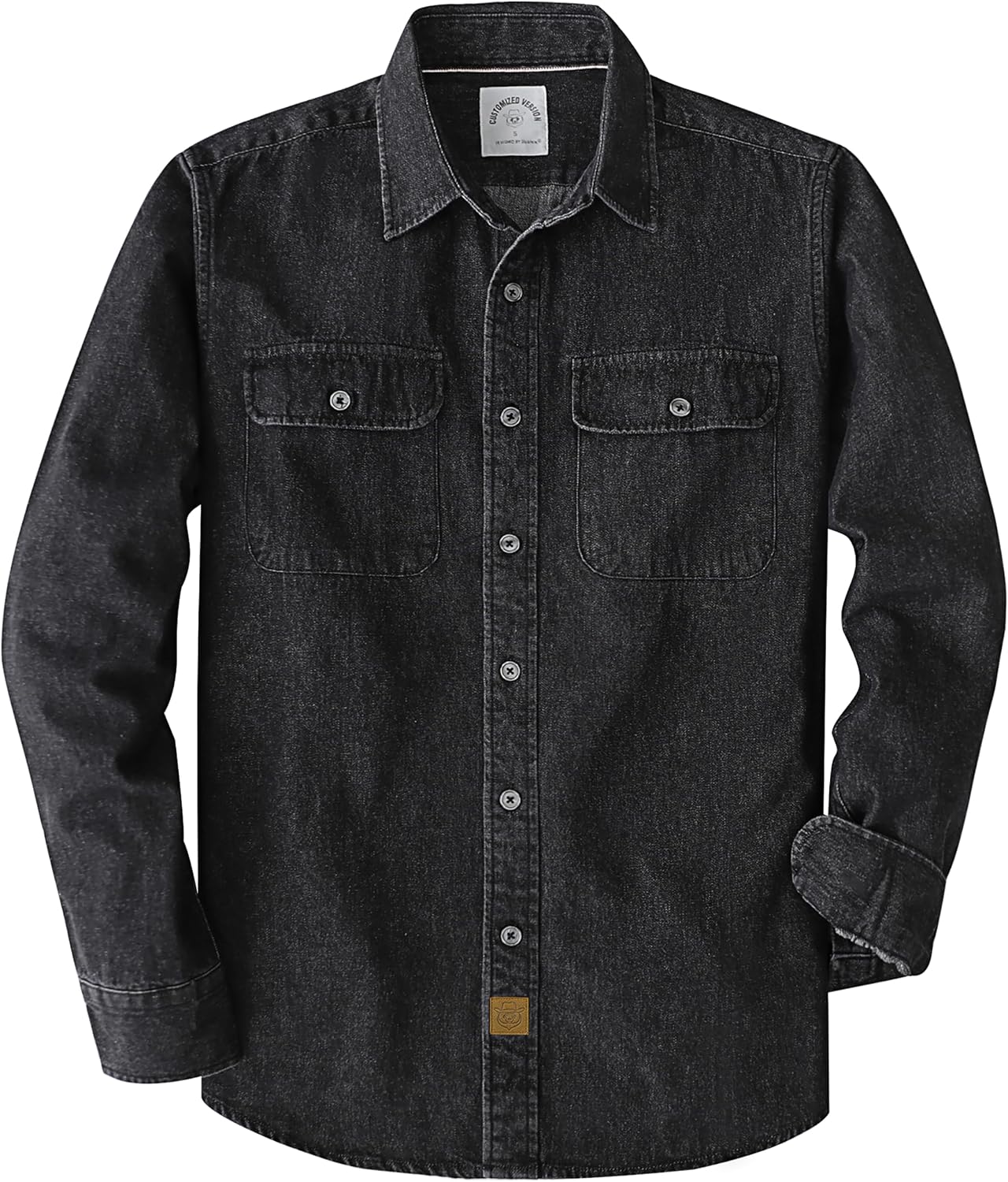 Dubinik® 8.8 oz Denim Shirt Men Mens Cowboy Shirts Button Down Long Sleeve