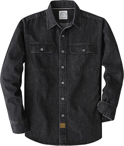 Dubinik® 8.8 oz Denim Shirt Men Mens Cowboy Shirts Button Down Long Sleeve