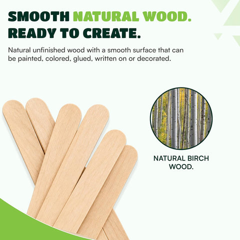 Perfectware 3.5" Wooden Craft Sticks, 1000 Count – Natural Wood Mini Popsicle Sticks for Crafts, DIY Projects, School Activities, Waxing & Small Treats