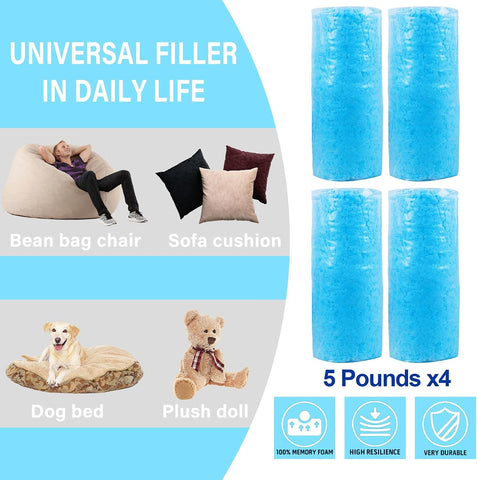 DR.DUDU 20lbs Pillow Stuffing for Couch Pillows Bean Bag Filler