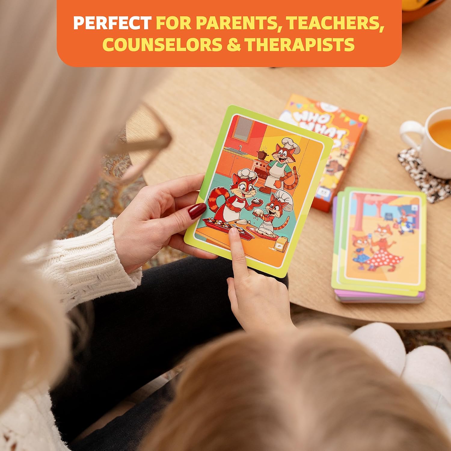 Who What Why Conversation Cards for Kids, Speech Therapy Materials, Ages 4+