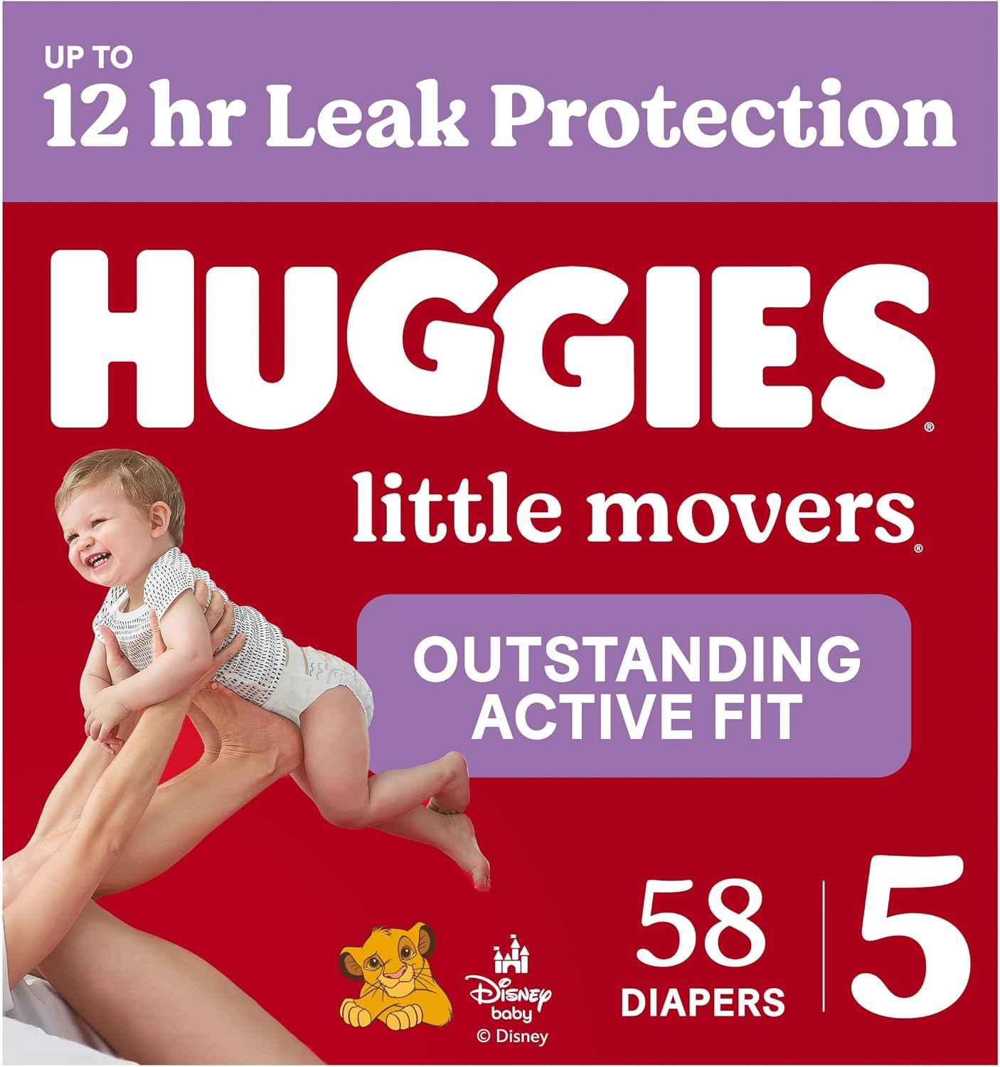 Huggies Little Movers Diapers Size 5, 58 Count