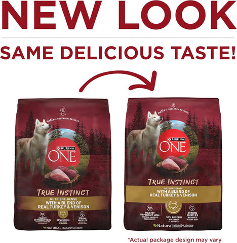 Purina ONE True Instinct Dry Dog Food, Real Turkey & Venison, 7.4 lb Bag
