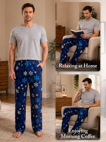Ashford & Brooks Men's Fleece Pajama Pants, Fuzzy Soft Sleep Lounge Bottoms