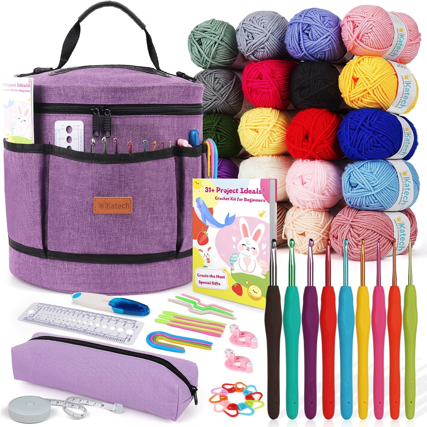 Katech Crochet Kit for Beginners, Adults, Kids Includ Everything You Needed