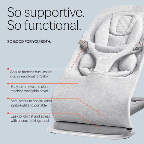 Ergobaby Evolve 3-in-1 Bouncer Seat for Babies and Toddlers 5.5-25 lbs