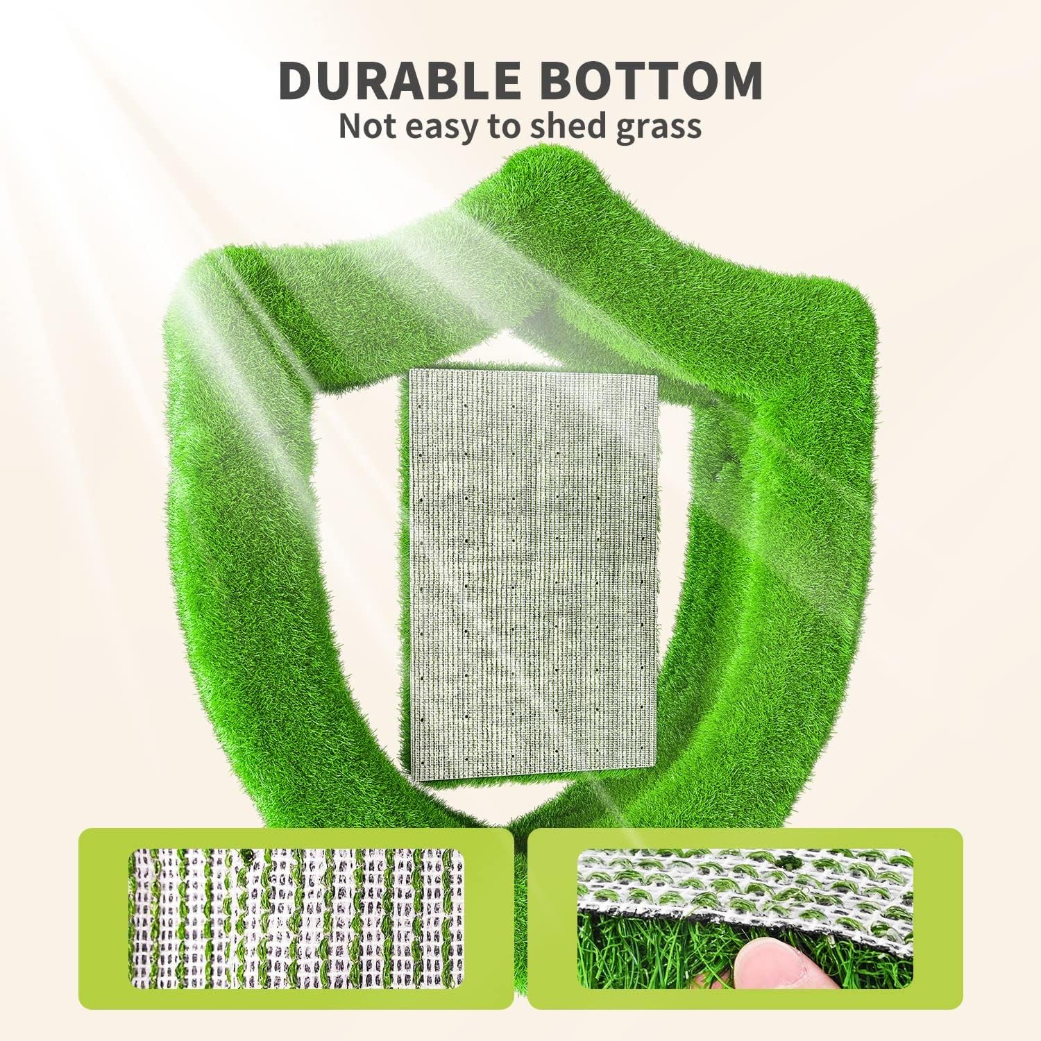 LOOBANI Artificial Grass, Realistic Fake Grass with Drainage Holes, 3x5ft