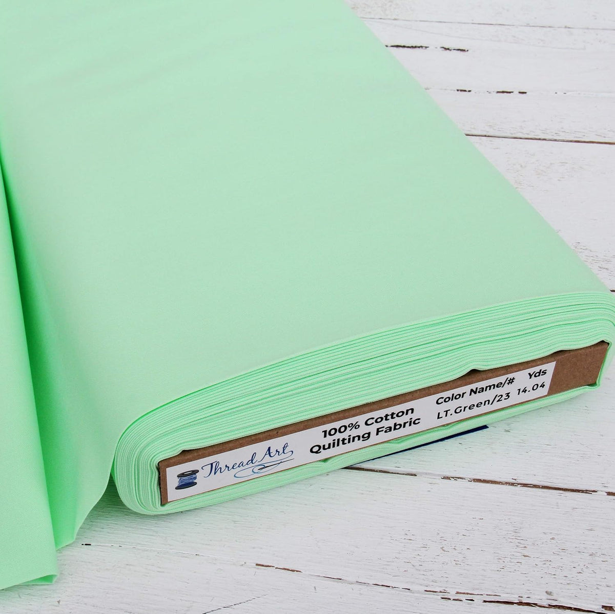 Threadart Light Green Cotton Quilting Fabric - 3 Yard Cut