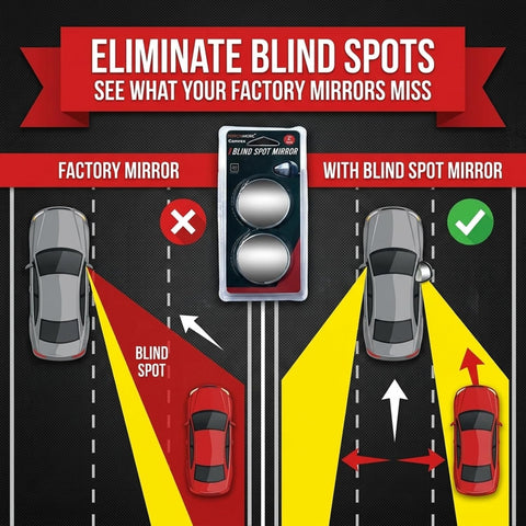 Blind Spot Mirror 2 Pack, 2 Inch HD Glass, Waterproof 3M Adhesive