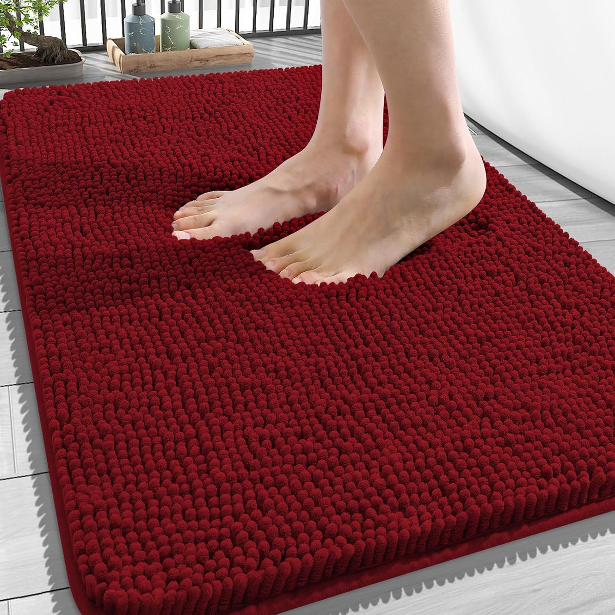 OLANLY Bathroom Rugs 34x21, Extra Soft Absorbent Chenille Bath Rugs