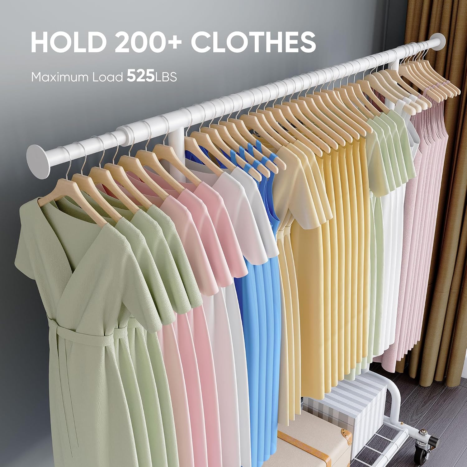 HOKEEPER Clothing Garment Rack Capacity 525LBS Collapsible Clothes Rack