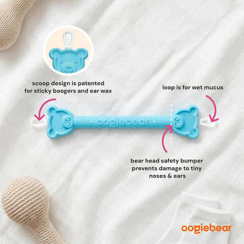 oogiebear Baby Nose & Ear Picker with Travel Case, 2 Pieces, Blue