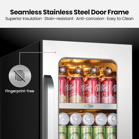Whynter Wine Fridge Refrigerator 30 Inch Wine Cooler Bundle Built-In or Freestanding Wine Fridge with Glass Door Large Capacity Holds 160 Cans Beverage Refrigerators For Home Bar Kitchen