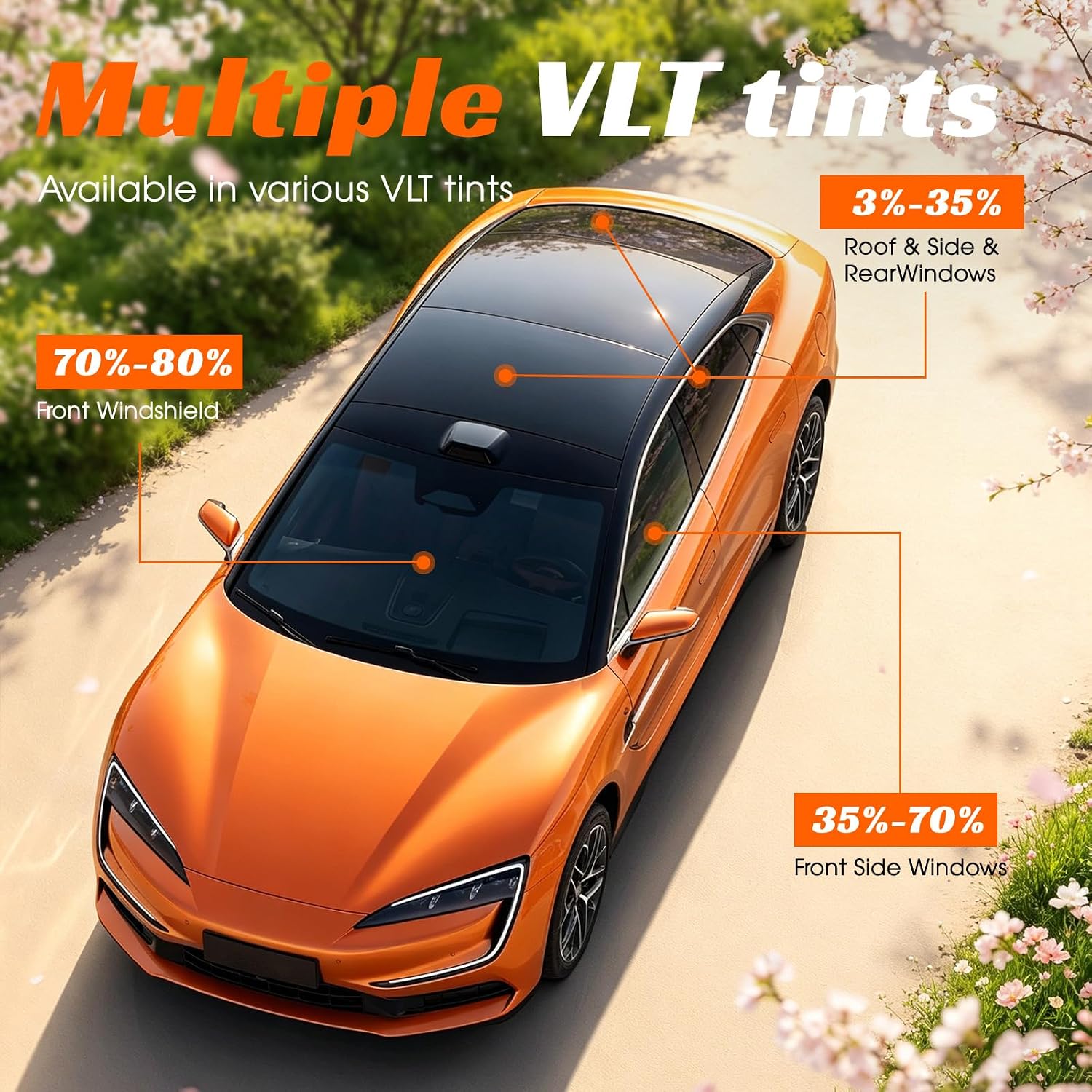 Window Tint Car 5% VLT, 20" x10' Ceramic Window Roll for Privacy Sun & Glare Protection UV Heat Blocking, Scratch Resistant 5-Layer