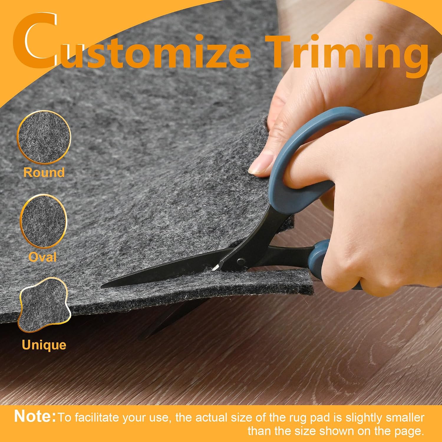 9x12 Non Slip Rug Pad Gripper, 1/4" Thick Cushioned Carpet Pads