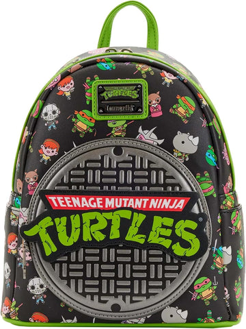 Loungefly Teenage Mutant Ninja Turtles Sewer Cap AOP Womens Double Strap Shoulder Bag Purse