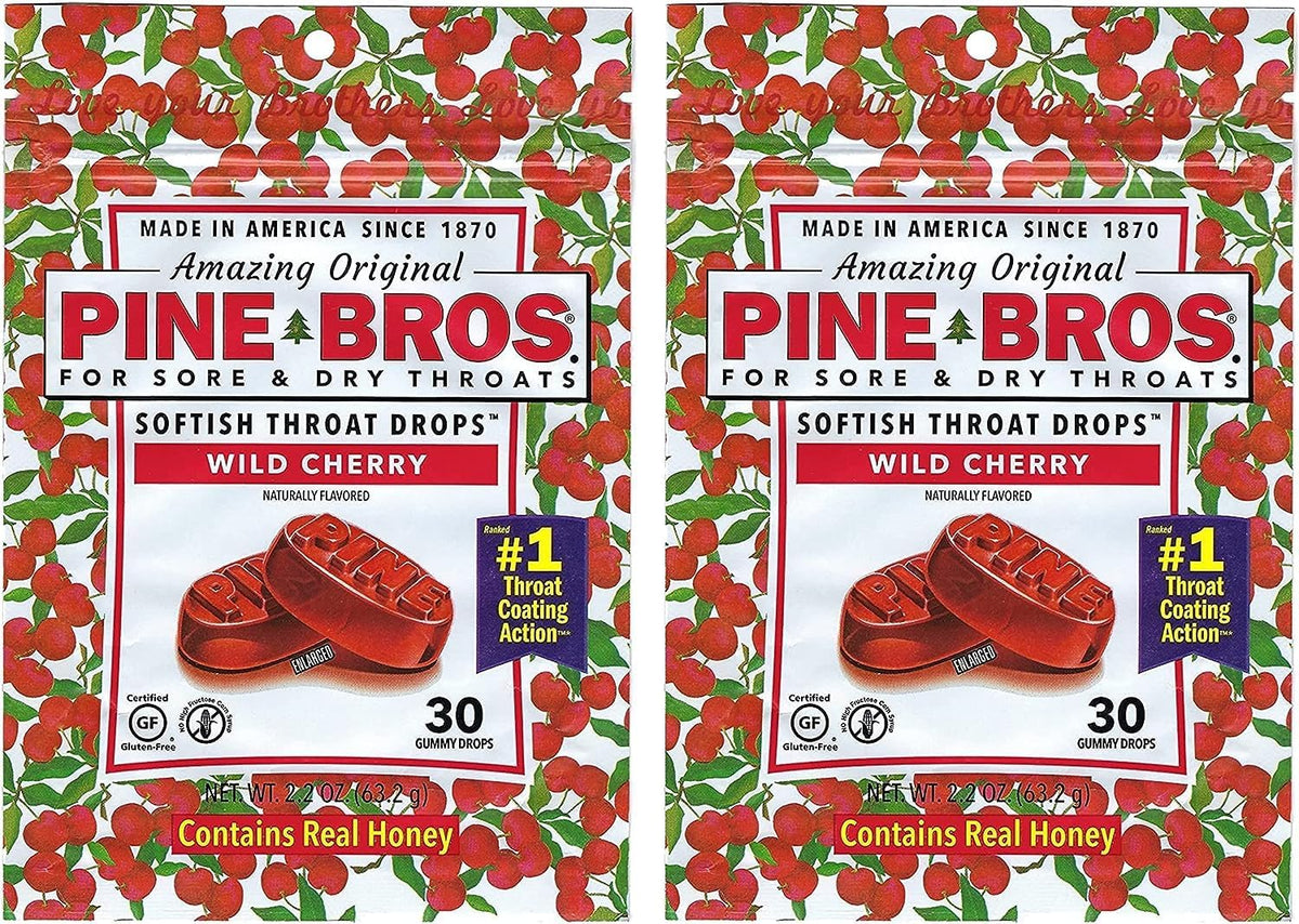Pine Bros. Softish Throat Drops Value Pack, Wild Cherry 30 ea(pack of 2) by Pine Bros.