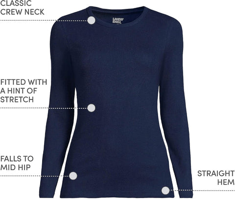 Lands' End Women's Cotton Rib Knit T-Shirt