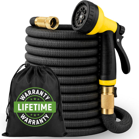J&B XpandaHose 100ft Expandable Garden Hose, Lightweight, Brass Connectors