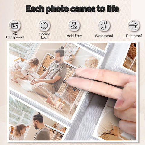 Artfeel Photo Album 4x6 with 1000 Pockets,Slip-in Picture Albums,Linen Cover Memory Book with Front Window,White Page Vertical Photo Book for Wedding,Family,Anniversare,Baby,Vacation