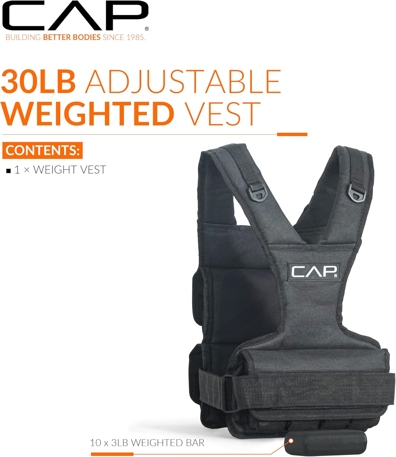 CAP Adjustable Weighted Vest 20–150 lbs for Strength Training, Running & Workouts, Weight Vest for Men & Women, Fitness Training Vest