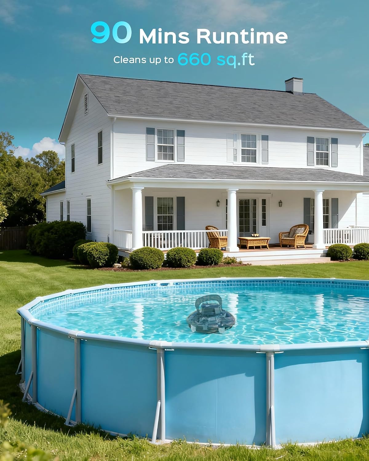 Winny Pool Cleaner Cordless Pool Vacuum Robot for Above Ground Pool