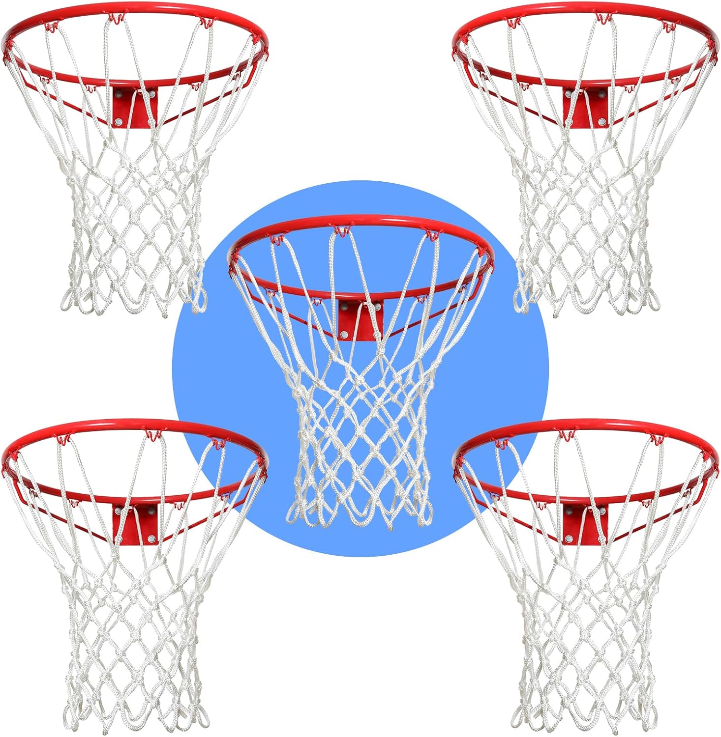 LAO XUE Basketball Net Outdoor,(7.16 oz) 12 Loops Professional Heavy Duty Basketball Net Replacement,All Weather Anti Whip, Suitable for Outdoor Standard 12 Loops Basketball Hoop
