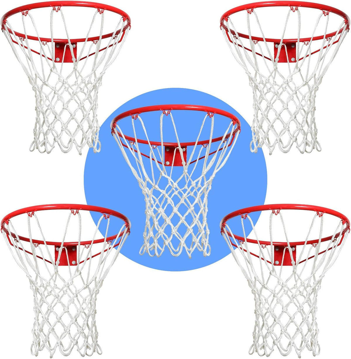 LAO XUE Basketball Net Outdoor,(7.16 oz) 12 Loops Professional Heavy Duty Basketball Net Replacement,All Weather Anti Whip, Suitable for Outdoor Standard 12 Loops Basketball Hoop