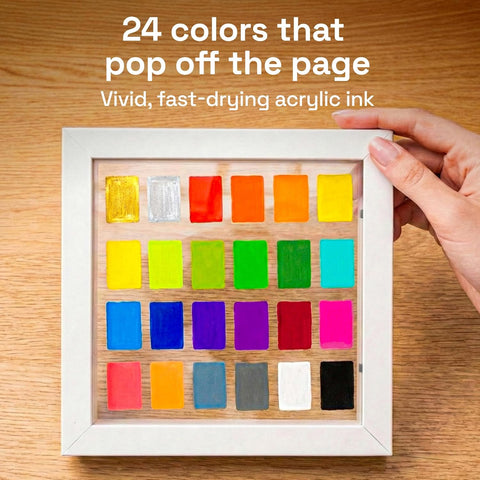 ARTISTRO 24 Glass Acrylic Paint Marker Pens - Glass Painting Kit