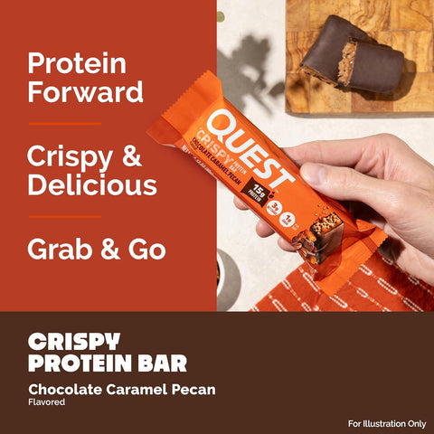 Quest Nutrition Crispy Protein Bar, Chocolate Caramel Pecan, 4 Count