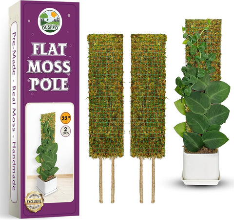 DUSPRO 2 Pack 22" Flat Mesh Moss Poles, Pre-Made & Easy to Set Up