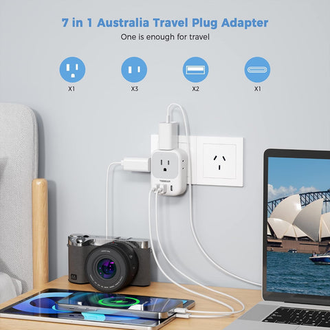 TESSAN Australia Plug Adapter, New Zealand Power Adaptor, 2 Pack