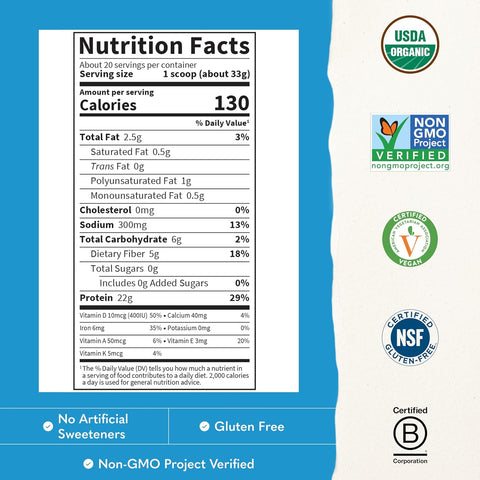 Garden of Life Protein Powder, Vegan Protein Powder, BCAA, Probiotics & Digestive Enzymes, Gluten & Lactose Free, Vanilla, 1.5 LB